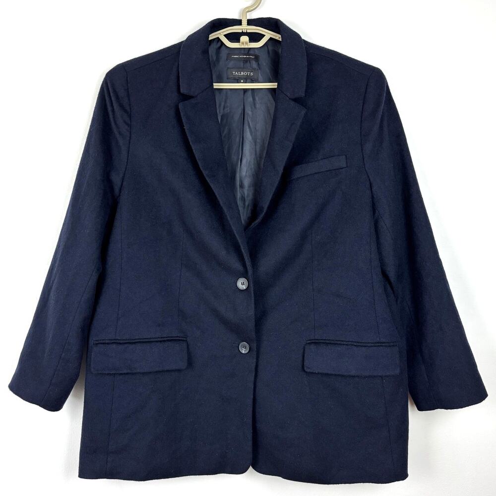 Talbots Navy Blue Wool Blend Blazer Jacket 18 Italian Fabric 2020 NWOT